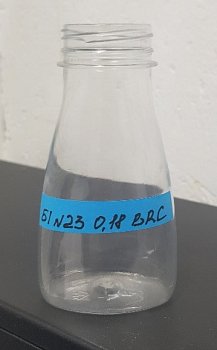 Пластиковая ПЭТ бутылка 180 мл 38 мм BRC прозрачная